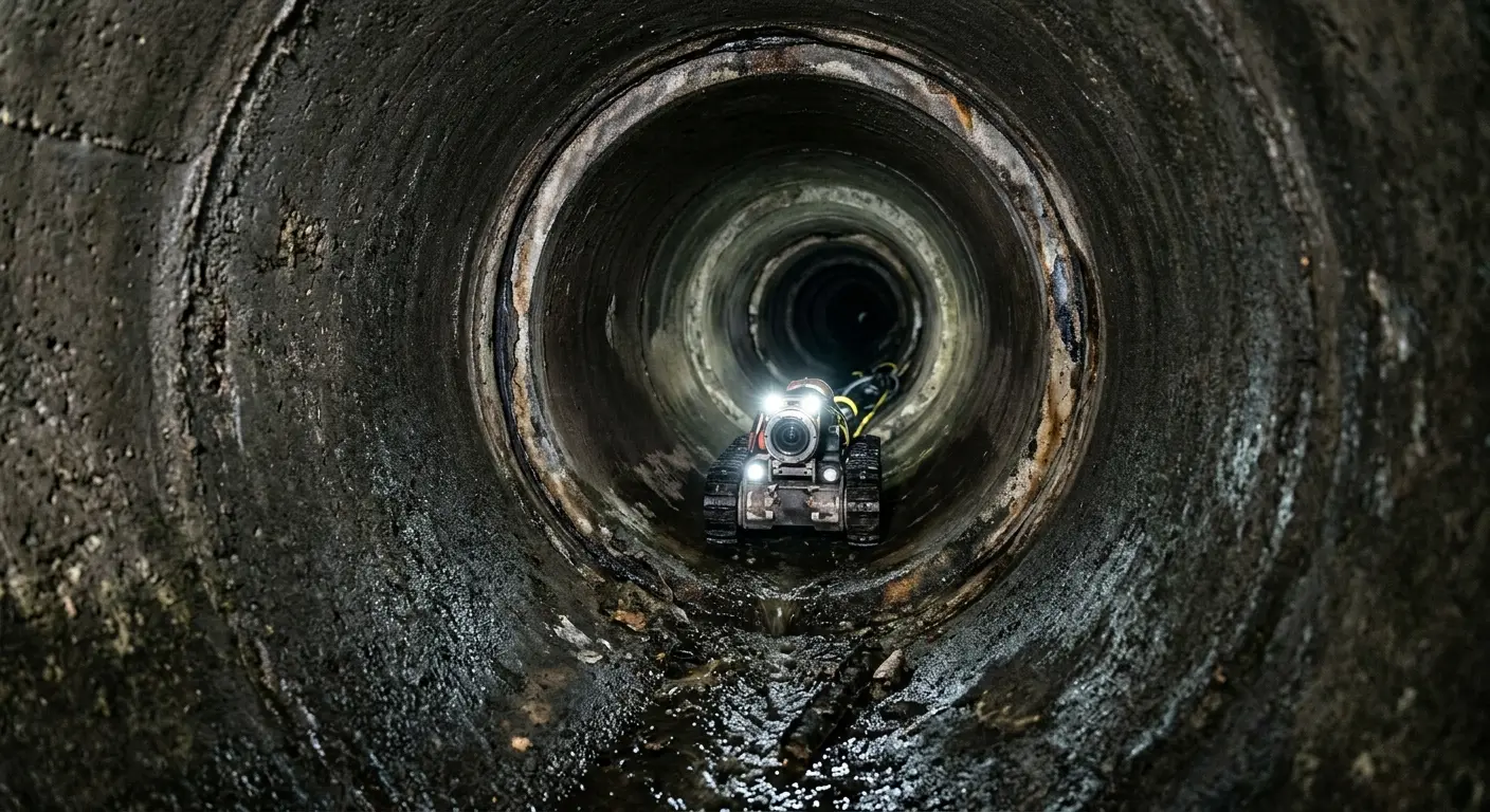 Robotic sewer camera inspecting pipe interior for Sewer Line Repair in Ringwood